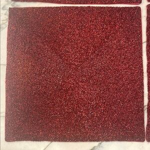 Pottery Barn Red Beaded Square Placemat